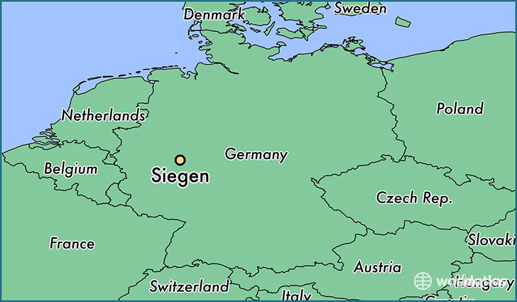 map showing the location of Siegen