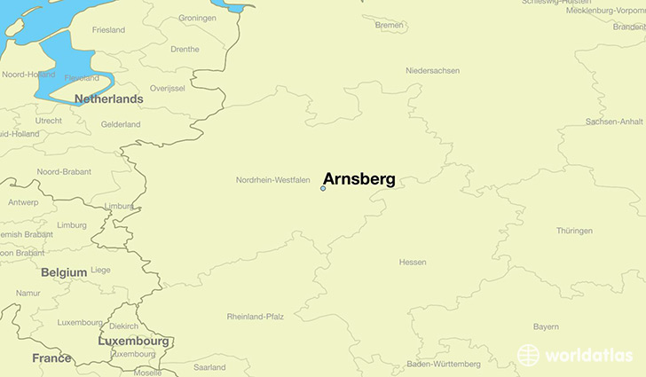 map showing the location of Arnsberg