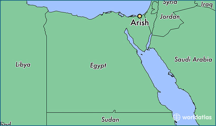 map showing the location of Arish