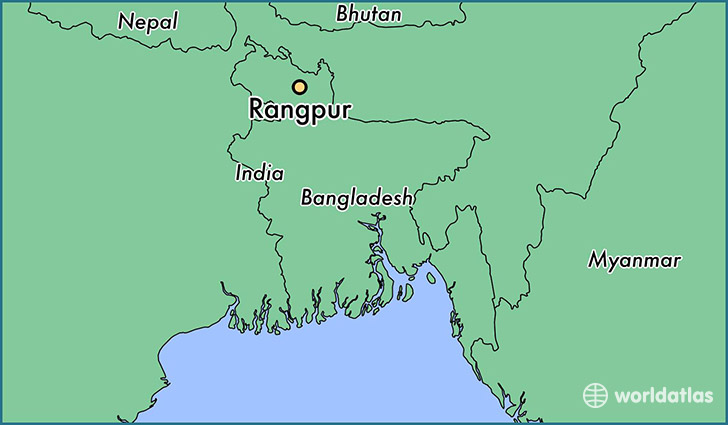 map showing the location of Rangpur