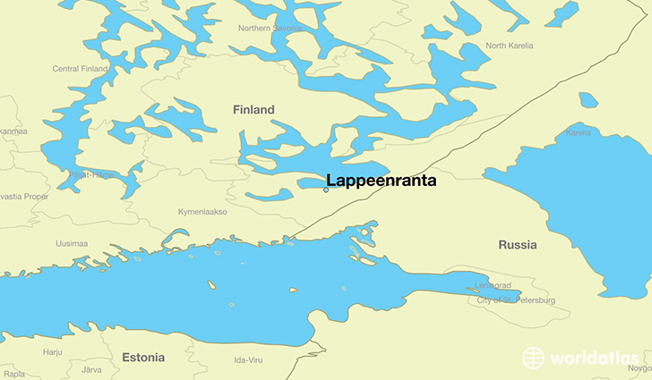 map showing the location of Lappeenranta