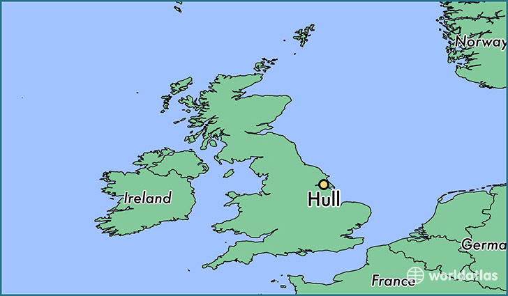 map showing the location of Hull