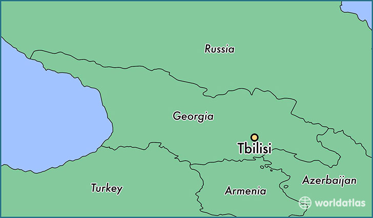 map showing the location of Tbilisi