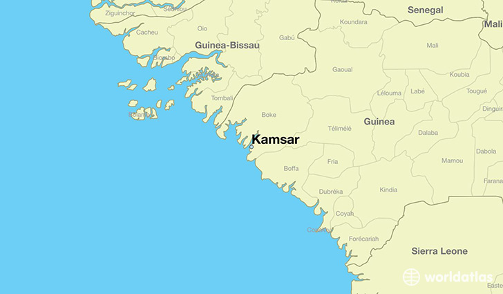 map showing the location of Kamsar