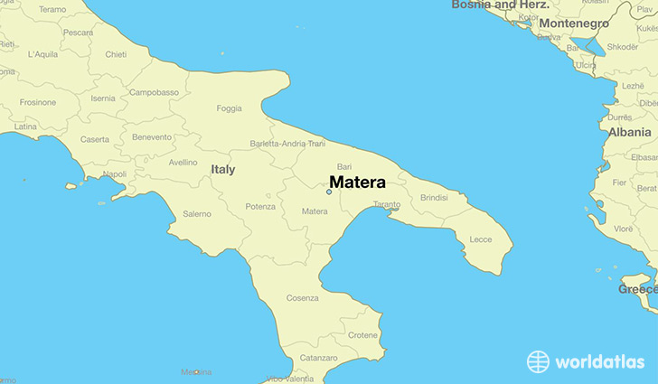 map showing the location of Matera