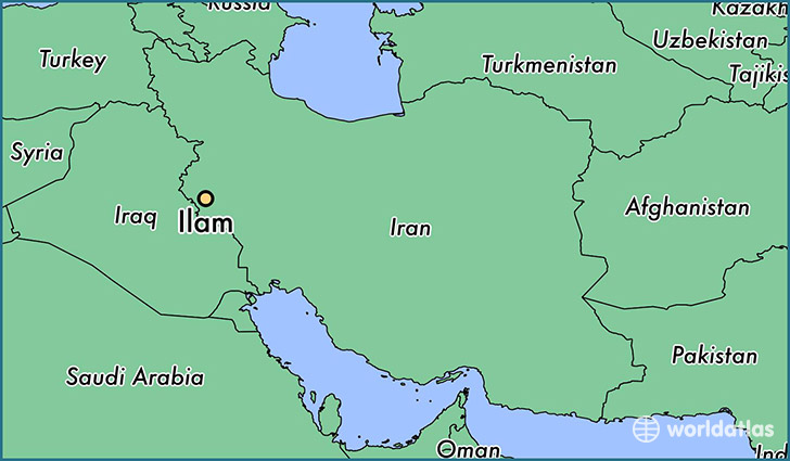 map showing the location of Ilam