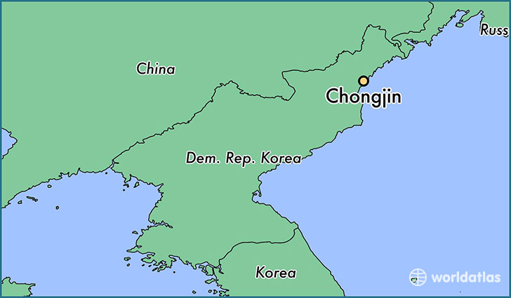 map showing the location of Chongjin
