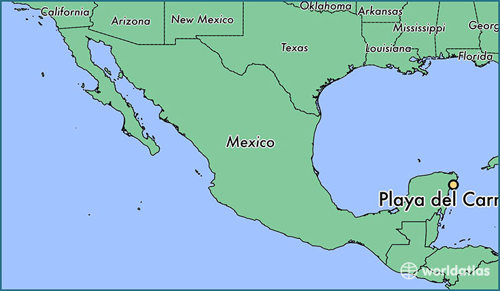 map showing the location of Playa del Carmen