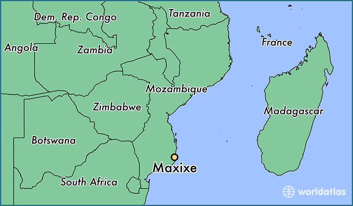 map showing the location of Maxixe