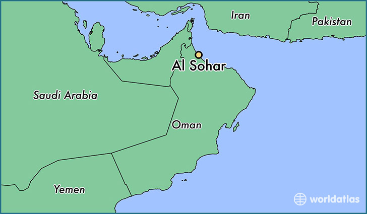 map showing the location of Al Sohar