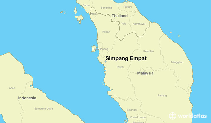 map showing the location of Simpang Empat