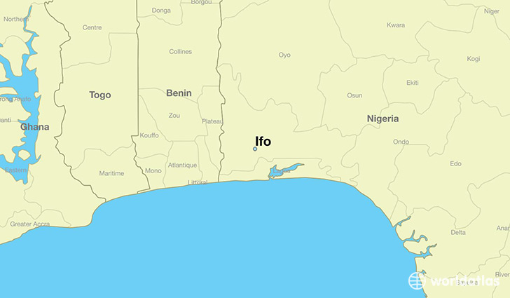 map showing the location of Ifo