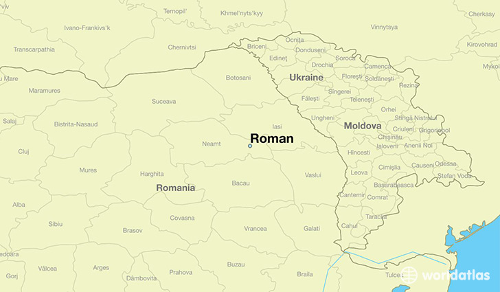 map showing the location of Roman