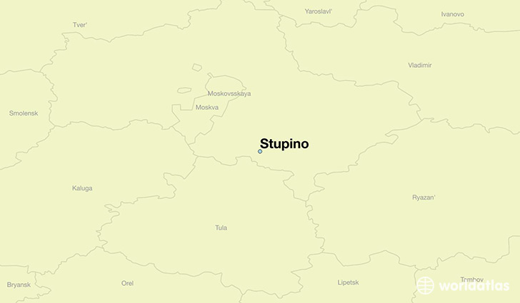 map showing the location of Stupino