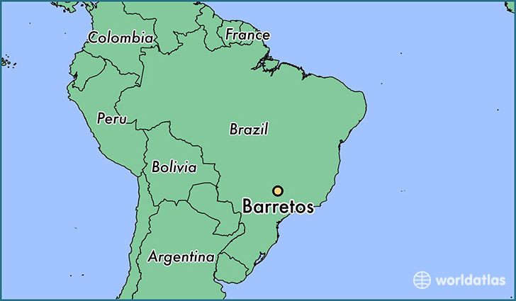 map showing the location of Barretos