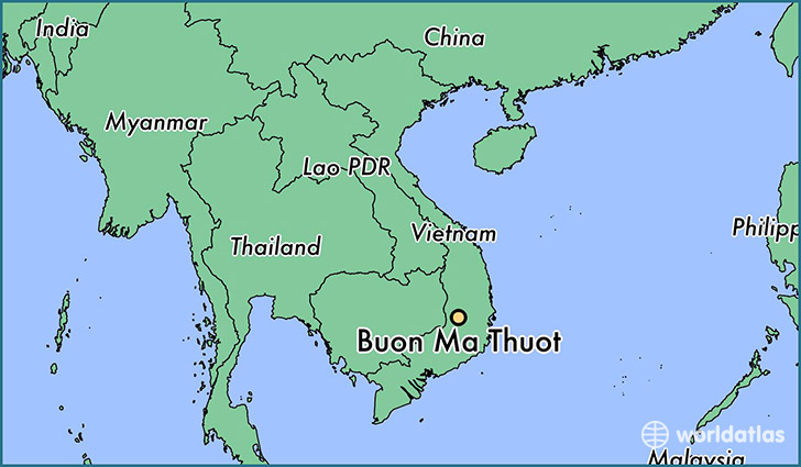 map showing the location of Buon Ma Thuot