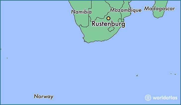 map showing the location of Rustenburg