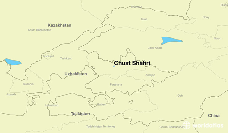 map showing the location of Chust Shahri
