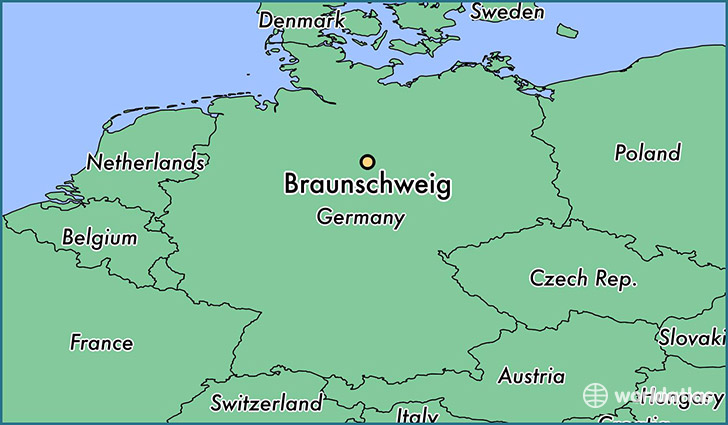 map showing the location of Braunschweig
