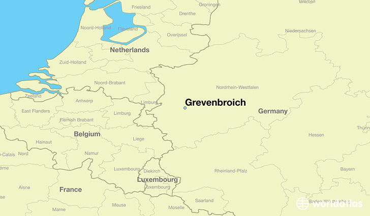map showing the location of Grevenbroich