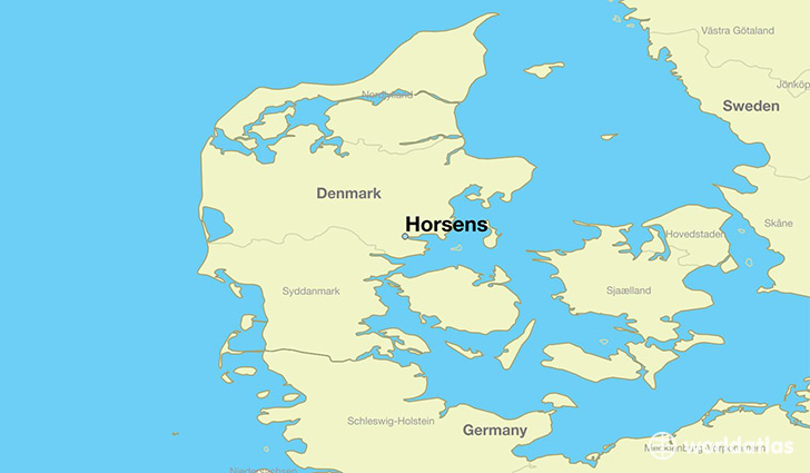 map showing the location of Horsens