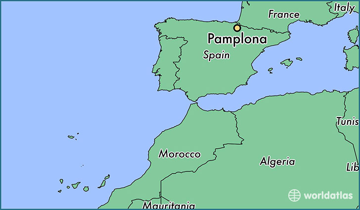map showing the location of Pamplona