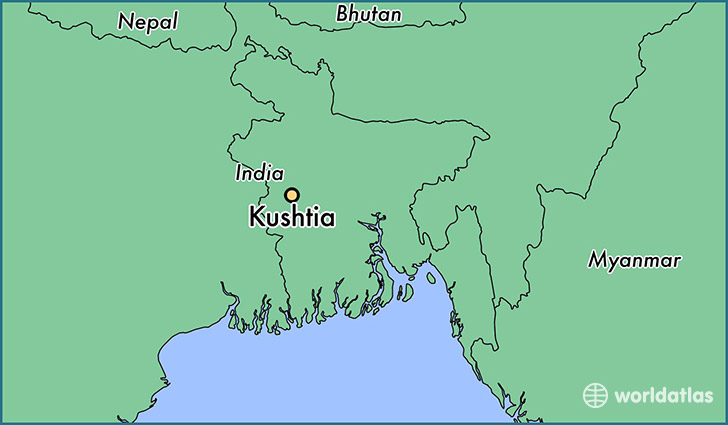map showing the location of Kushtia