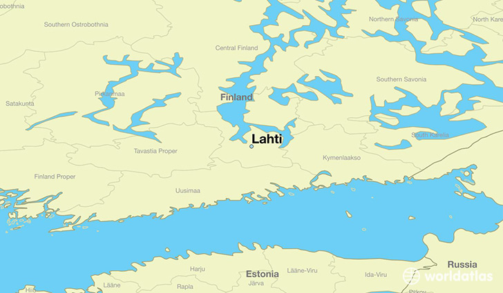 map showing the location of Lahti