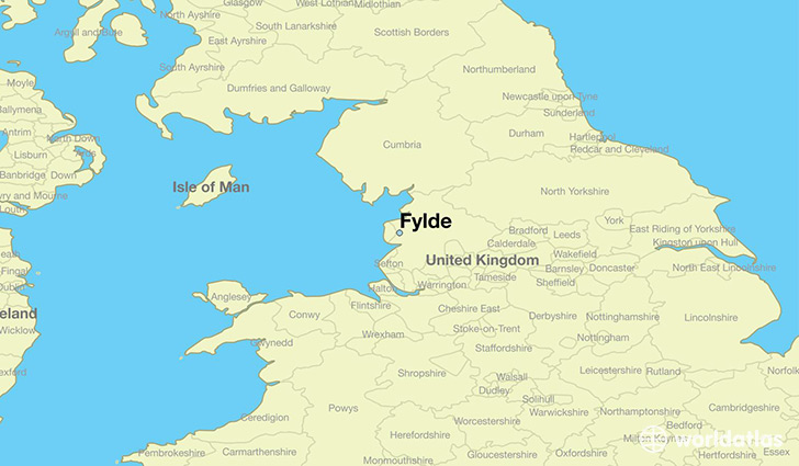 map showing the location of Fylde