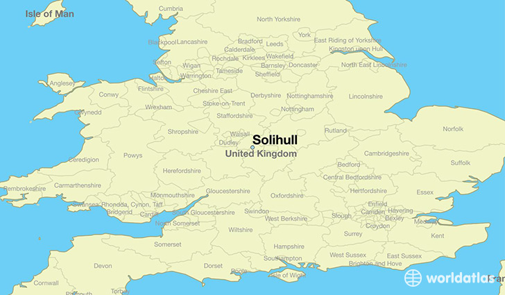 map showing the location of Solihull