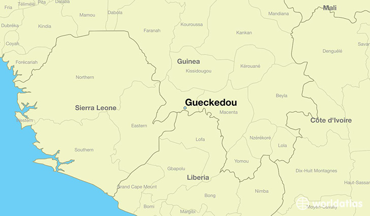 map showing the location of Gueckedou