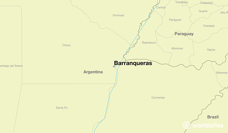 map showing the location of Barranqueras