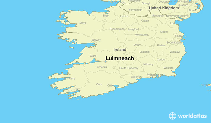 map showing the location of Luimneach