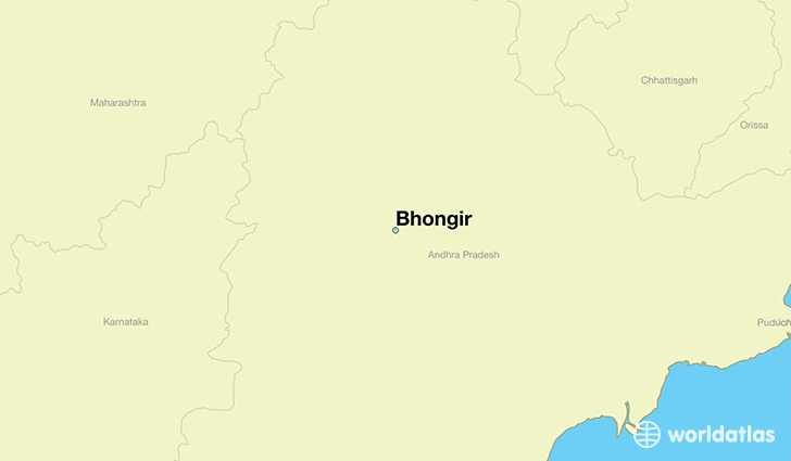 map showing the location of Bhongir