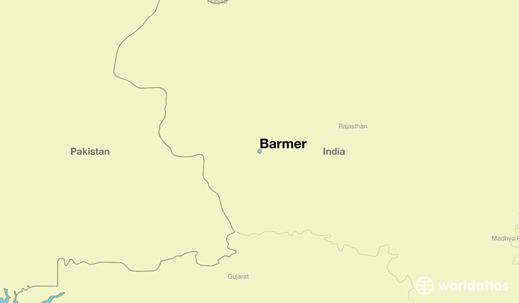 map showing the location of Barmer