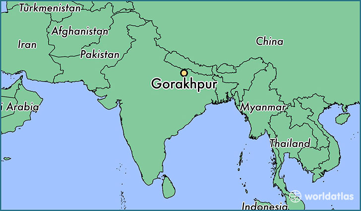 map showing the location of Gorakhpur