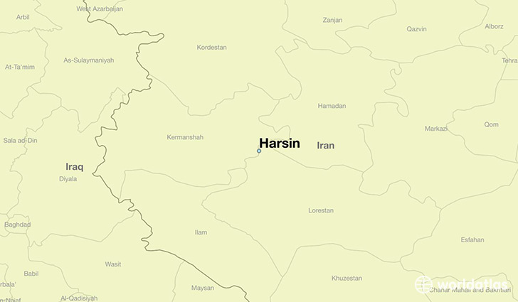map showing the location of Harsin