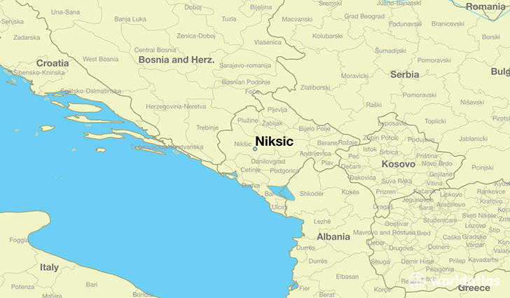 map showing the location of Niksic