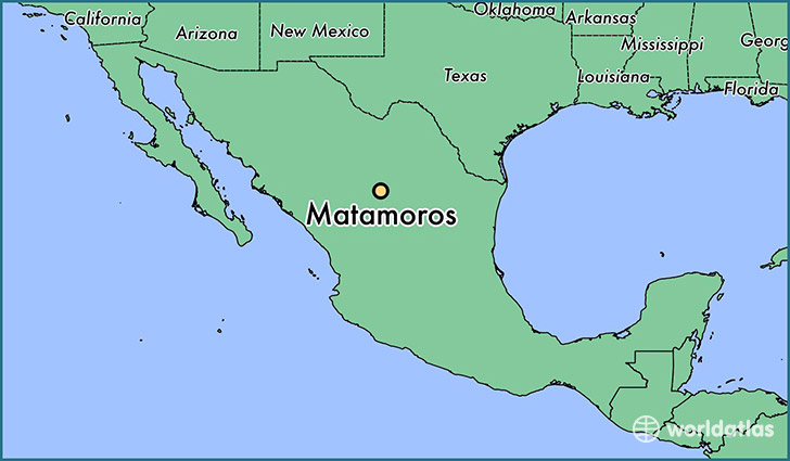 map showing the location of Matamoros