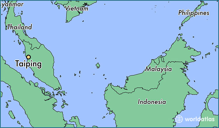 map showing the location of Taiping