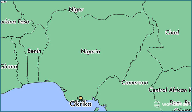 map showing the location of Okrika