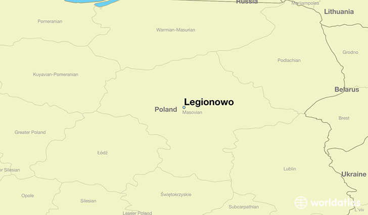 map showing the location of Legionowo