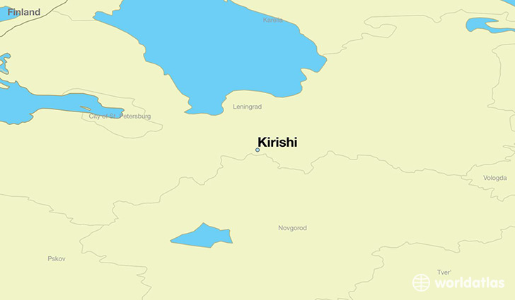 map showing the location of Kirishi
