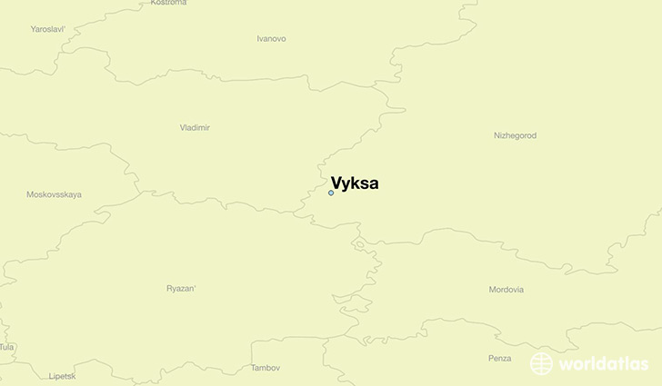 map showing the location of Vyksa