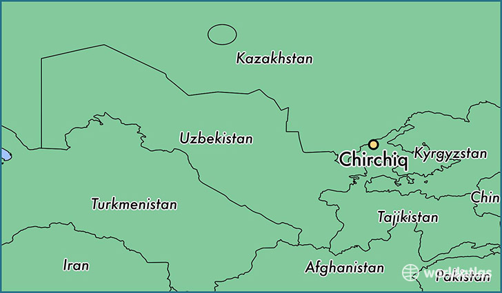 map showing the location of Chirchiq