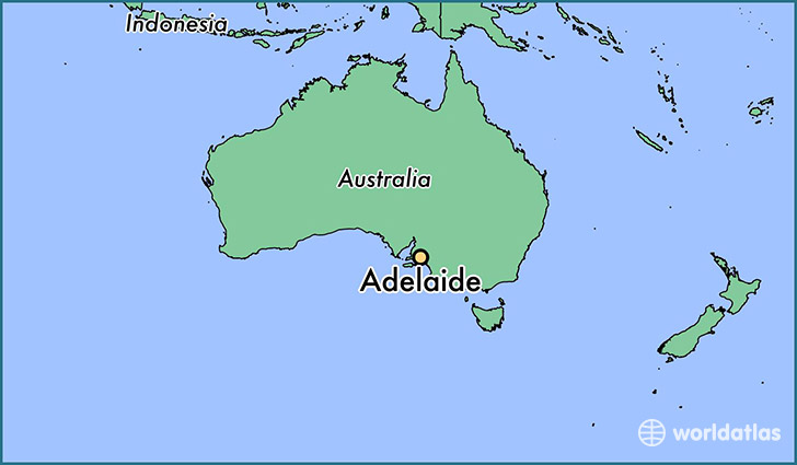 map showing the location of Adelaide