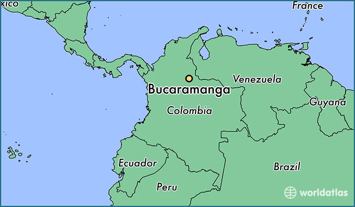 map showing the location of Bucaramanga