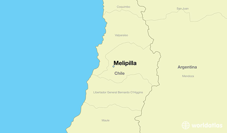 map showing the location of Melipilla