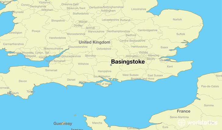 map showing the location of Basingstoke