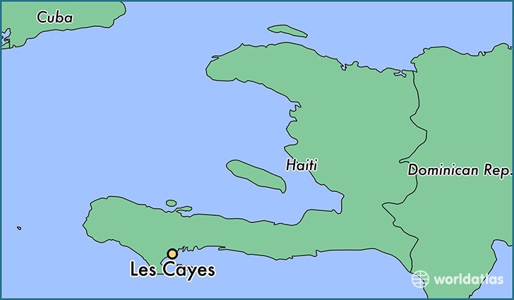 map showing the location of Les Cayes